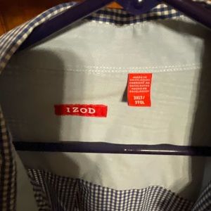 Long sleeved, casual button down patterned shirt